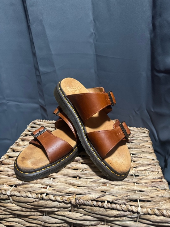 Dr. Martens Other - Men's Dr. Martens Brown Leather Double-Buckle Slide Sandals